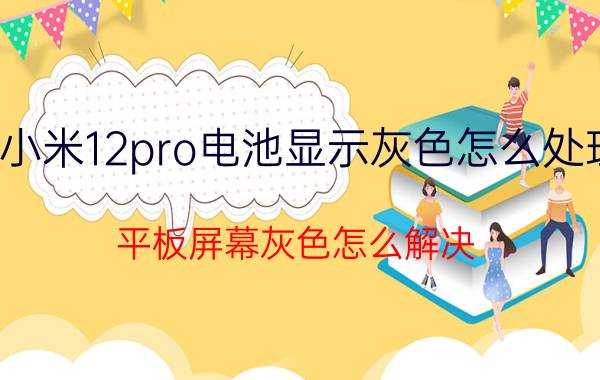 小米12pro电池显示灰色怎么处理 平板屏幕灰色怎么解决？